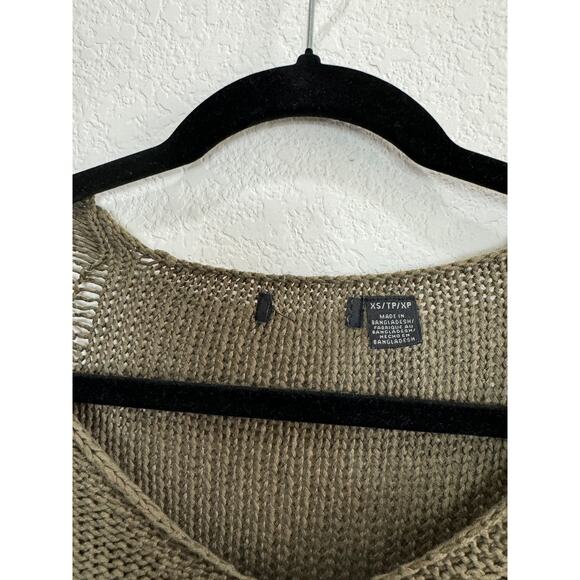 Women's Knitted Green V-Neck Sweater with Suede Elbow Patches XS - Picture 9 of 11